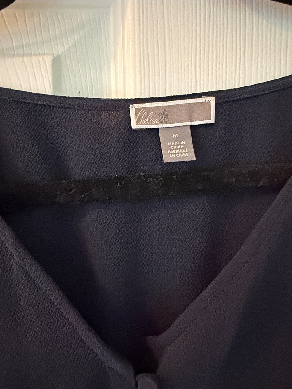 Chelsea28 Navy V-Neck Button Front Blouse - Picture 2 of 3